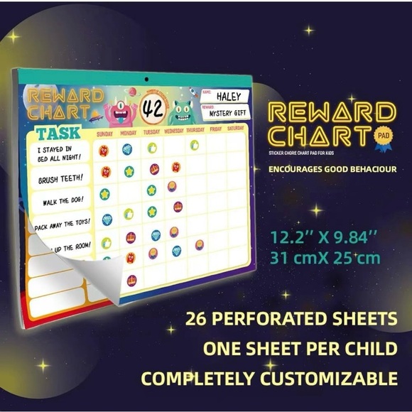NWT Kids Reward Chore Chart, Behavior Chart System with Stickers, Potty Training - Picture 4 of 5